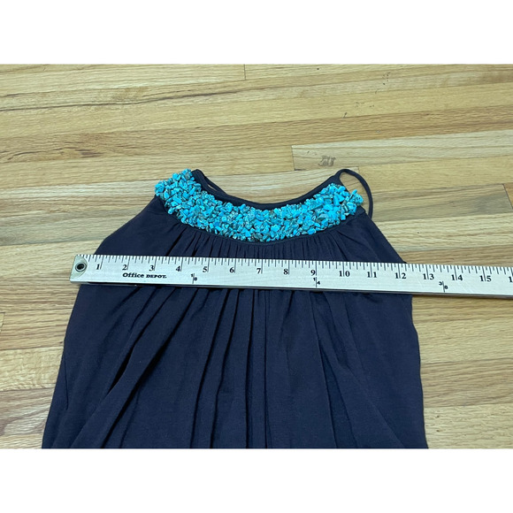 Vintage BCX Y2k Halter Cami Tank Top Womens L Brown Turquoise Festival Summer - Picture 4 of 8